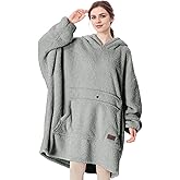 Catalonia Oversized Blanket Hoodie Sweatshirt, Wearable Lounging Fleece Pullover, Gift for Adults Women Men Kids Wife