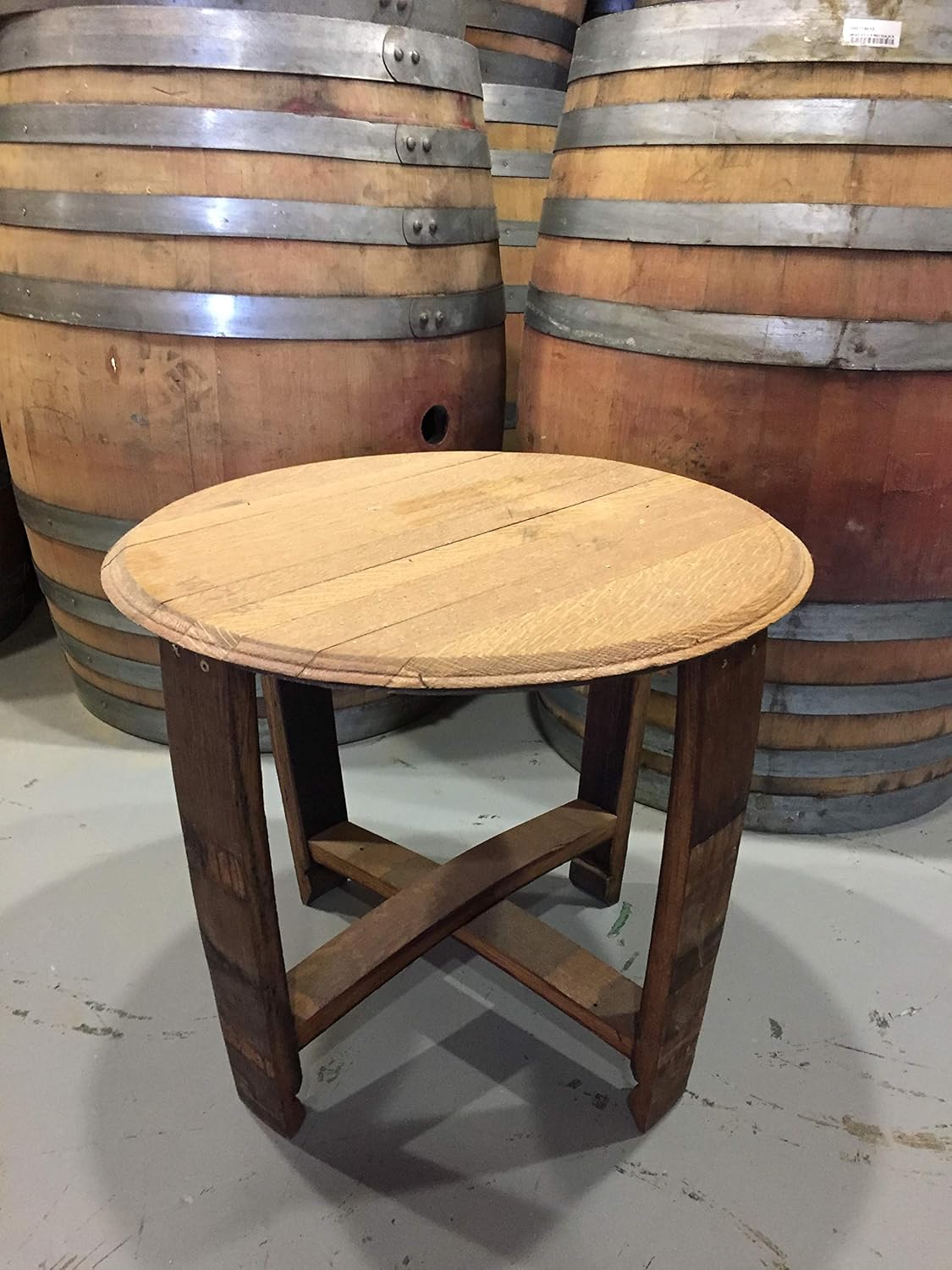 Amazon Com Wine Barrel Side Table Kitchen Dining