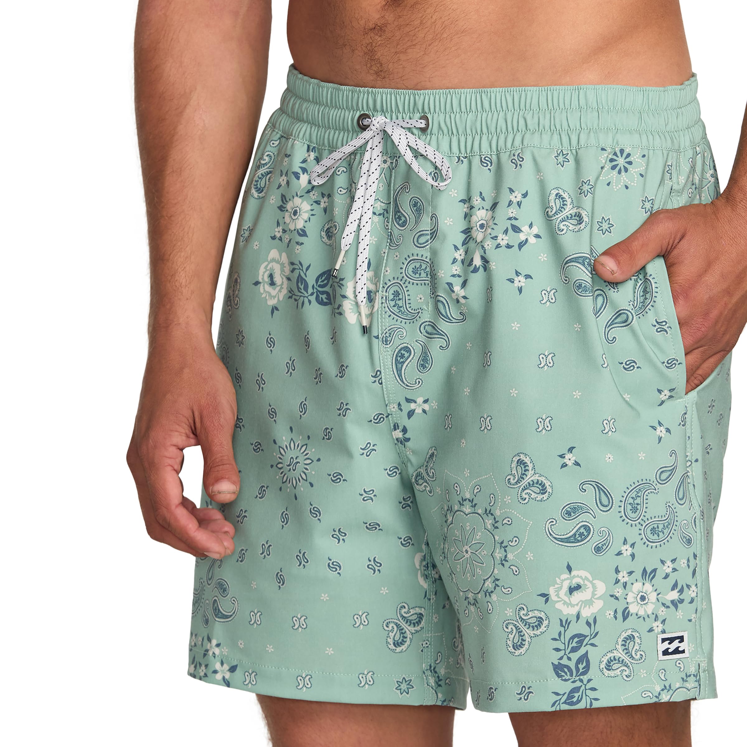 Billabong Men’s Good Times Layback Elastic Waist 16 Inch Swim Trunks, Militia Green, Large