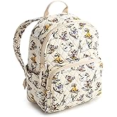 Vera Bradley Women's Disney Premium Cotton Small Banbury Backpack, Downhill Skiing Mickey and Friends, One Size
