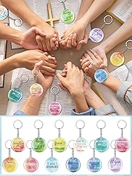 Janmercy 120 Pcs Acrylic Christian Keychain Floral