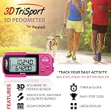 Realalt 3DTriSport Pedometer 3D Sensor Clip Strap 30 Day Memory Magenta view 2