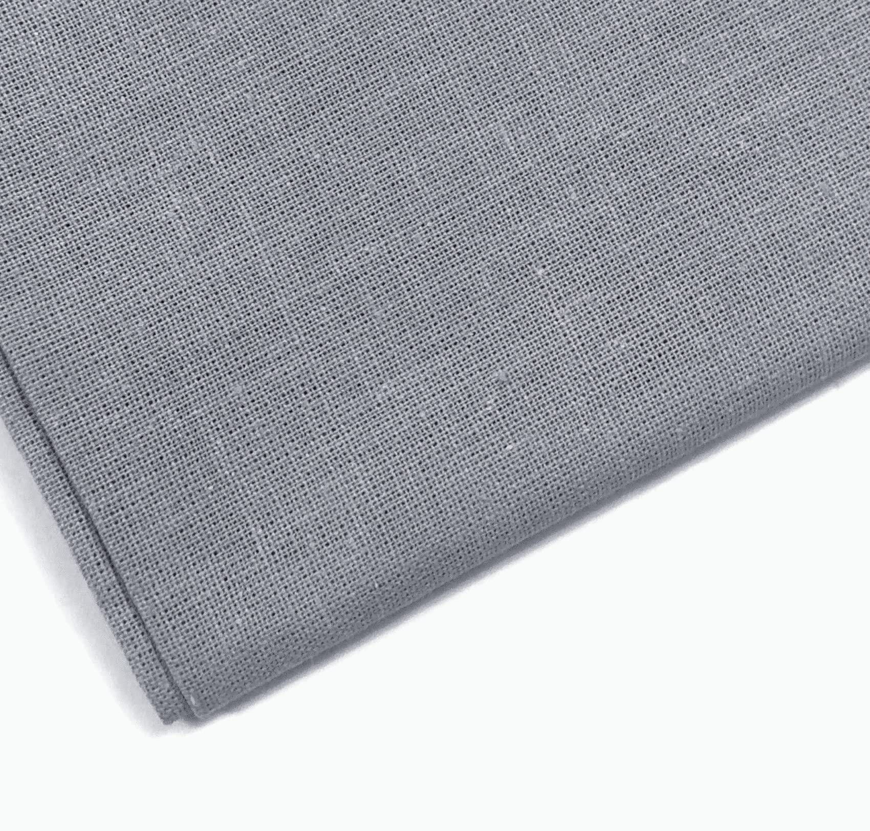 M & J Plain Grey 100% Cotton Fabric for Quilting, Sewing, Dressmaking, Arts & Crafts - 60 Inch Wide by M&J