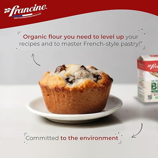 FRANCINE FARINE DE BLE BIO – FRENCH ALL PURPOSE ORGANIC WHEAT FLOUR – 2.2 LBS
