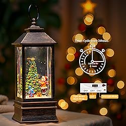 Christmas Snow Globe Lantern Water Glittering
