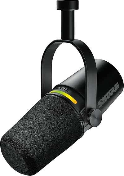 Shure MV7+ Podcast Microphone with USB-C XLR Outputs LED Touch Panel