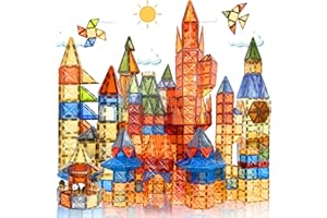 HarworLife 100 PCS Magnetic Tiles, Diamond Magnetic Blocks Building Set Magnet Tiles STEM Toys 3D Kids Preschool Educational Sensory Toys Gift for Toddlers Kids Boys Ages 3 4 5 6 7 8 9+ Year Old