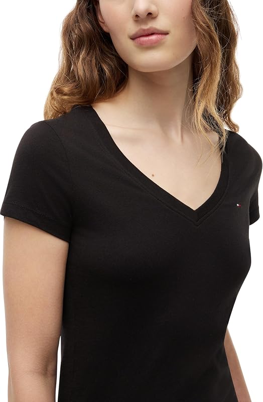 Femme Tjw 2pack V-Neck Tee Dw0dw21367 T-Shirt S/S, Multi (Black/Black), XXS EU
