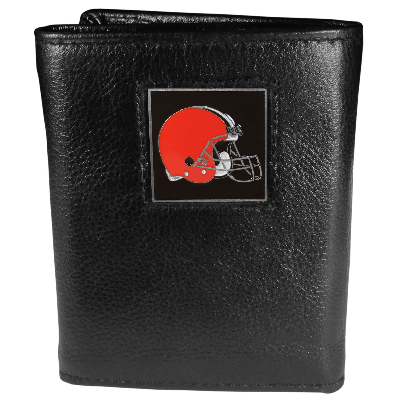 Siskiyou Sports NFL Mens Cleveland Browns Deluxe Leather Tri-fold Wallet One Size Black — image 1