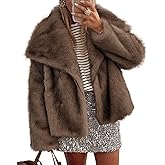 PRETTYGARDEN Womens Winter Coats 2026 Trendy Long Sleeve Furry Faux Fur Jackets Button Lapel Warm Fall Outwear with Pockets
