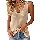 Tutorutor Womens Summer Sleeveless V Neck Sweater Vest Fall Knitted Loose Cami Tank Tops
