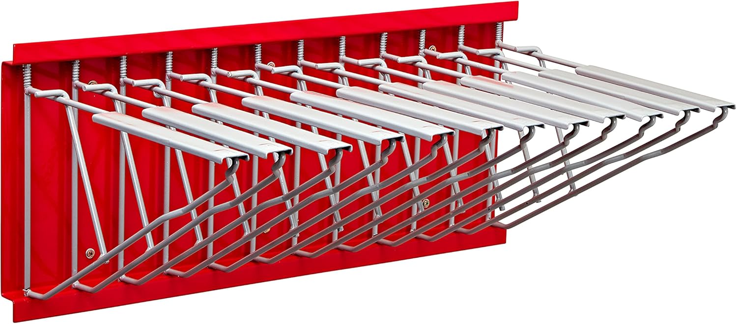 AdirOffice Pivot Wall Rack with Hangers for Blueprints - Plans (red)