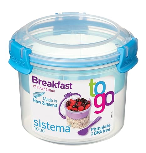 Sistema To Go Frühstücksbehälter kompakt, 530 ml, transparent/blau