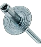 Fastenere Pop Rivets – 3/16" X 1/4" (50pcs) Stainless Steel, Open-End, Dome-Head Blind Rivets, Corrosion-Resistant, 0.188-0.250 Gap