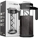 Coffee Bear – Cold Brew Coffee Maker and Tea Brewer, Borosilicate Glass Pitcher with Mesh Filter, 1.3L (44oz)