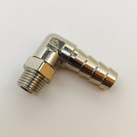 Dynapex 3/8" Barb X 1/8" Male BSPT Brass 90° Elbow Swivel Fitting – 360° Rotating