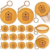 KeeStar 15 Pack Golden Retriever Coin Purse with Zipper Keychain,Wallet Bag Party Favors for Birthday Party Decoration, Animal Themed Baby Shower, School Carnival Rewards, Travel, Classroom Prize
