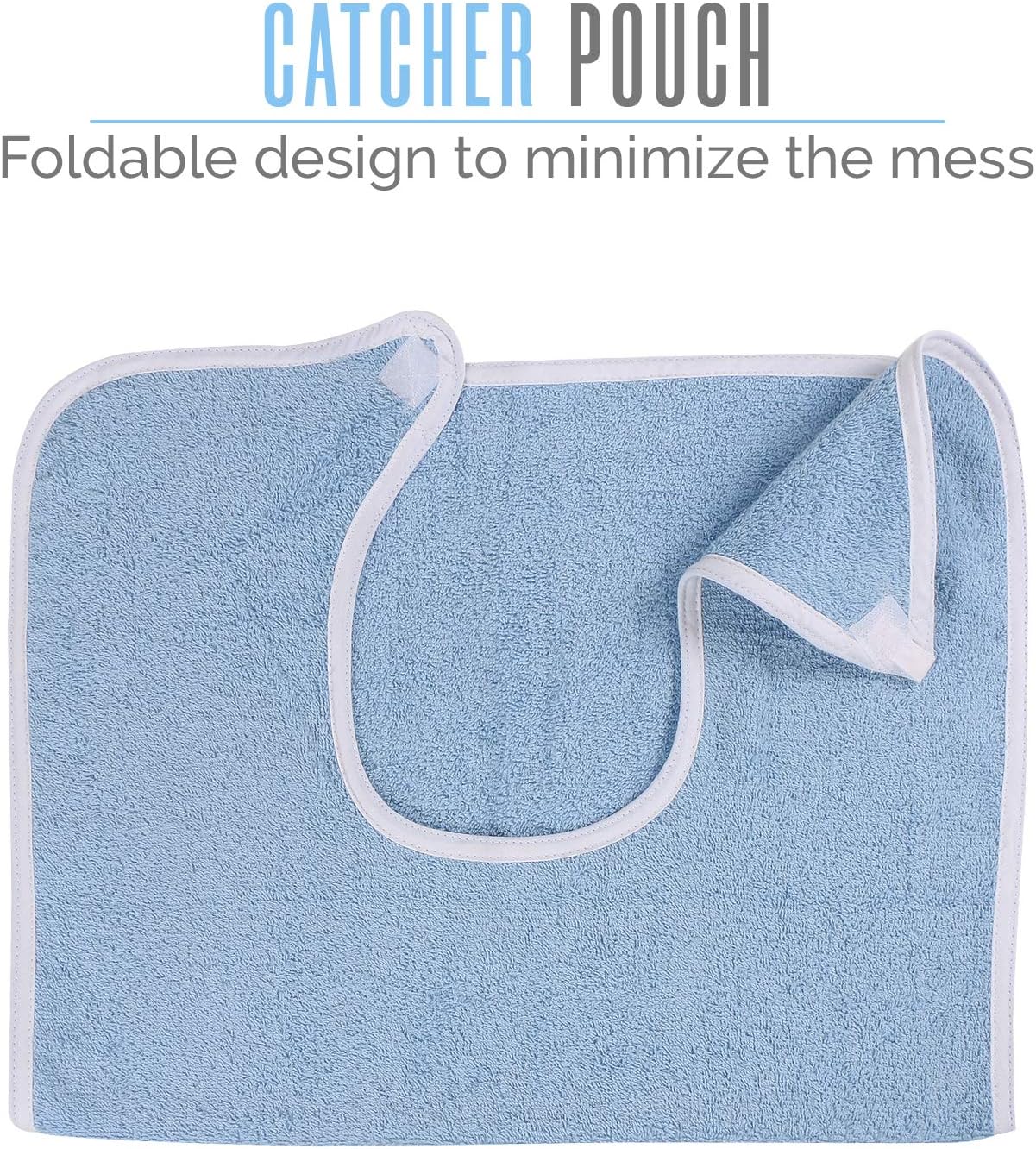 Utopia Towels 3 Pack Premium Quality Adult Bibs (Terry Cloth), Blue, 100% Soft Cotton Reusable and Washable Bibs: Health & Personal Care