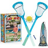 Foayex Adjustable Mini Lacrosse Stick Set Kids Outdoor Toys with Ball &amp; Bag | Outside Games for Beach, Pool, Yard &amp; Camping, Birthday Gift for Boys &amp; Girls Ages 3-8, Large Pocket for Easy Catching