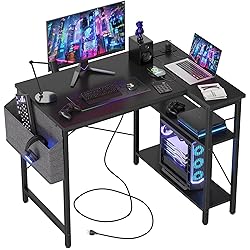 TIQLAB Small L Shaped Computer Gaming Corner Desk