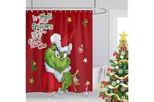 Cuteiush Bathroom Shower Curtain Merry Christmas Holiday Waterproof & Removable 72x72 inch Valance with Hooks Funny 3D Printing Farmhouse Stall Bathub Decoration