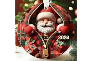 Lakatay 2026 Christmas Tree Fun Santa Claus Decorations, Christmas Ornaments 2026，Painted Glass Style, Unique for Adults，Cera