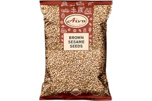 AIVA WE BELIEVE IN QUALITY Aiva Sesame Seeds Brown (5 LB) – Whole Unhulled Seeds for Cooking, Baking, and Garnishing