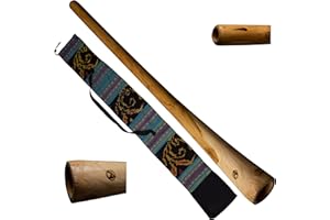 Australian Treasures: Handcrafted Didgeridoo with Ikat Bag - Beginner-Friendly Wind Instrument for Meditative Sounds - FREE D