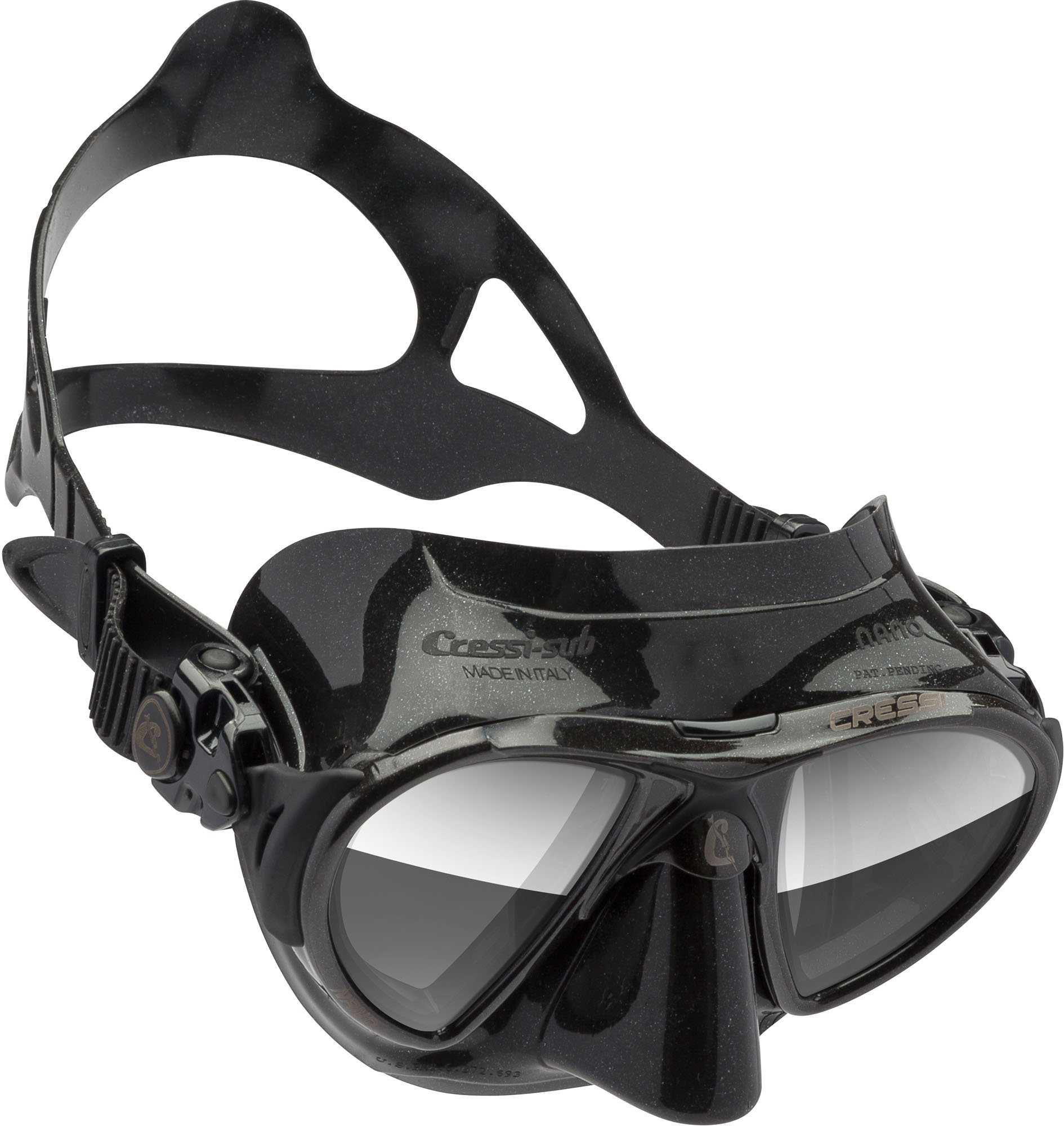 Cressi Nano Compact Low Volume Scuba-Freediving-Snorkeling Mask (Made in Italy), Black HD Mirrored Lens