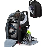 Smasrob Football Equipment Bag, Football Backpack, Football Gear Bag | Separate Shoe Compartment, Insulated Pocket and Fence Hooks, for Adult and Youth