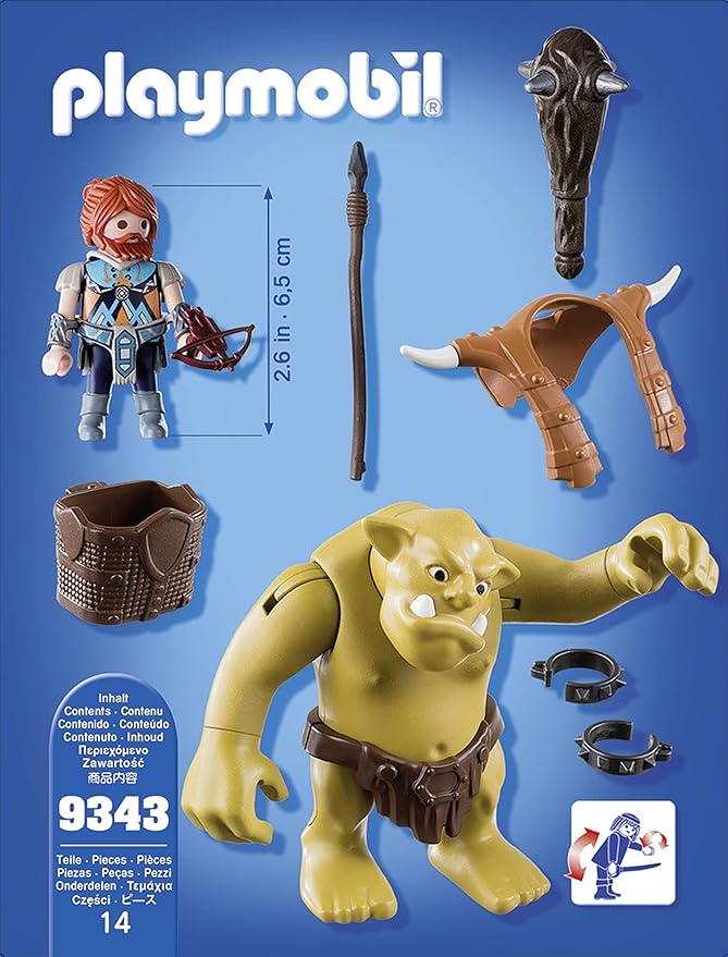 playmobil giant troll with dwarf fighters