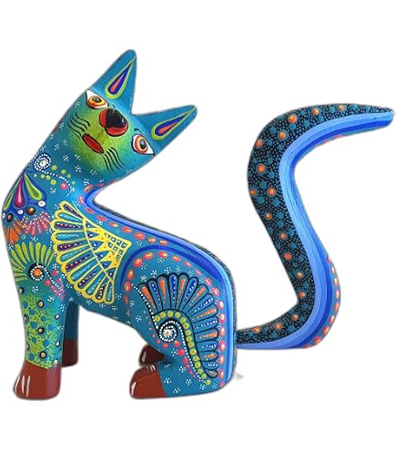 Amazon.com: ALKIMIA INC Mexican Alebrije Charming Cat Wood Carving