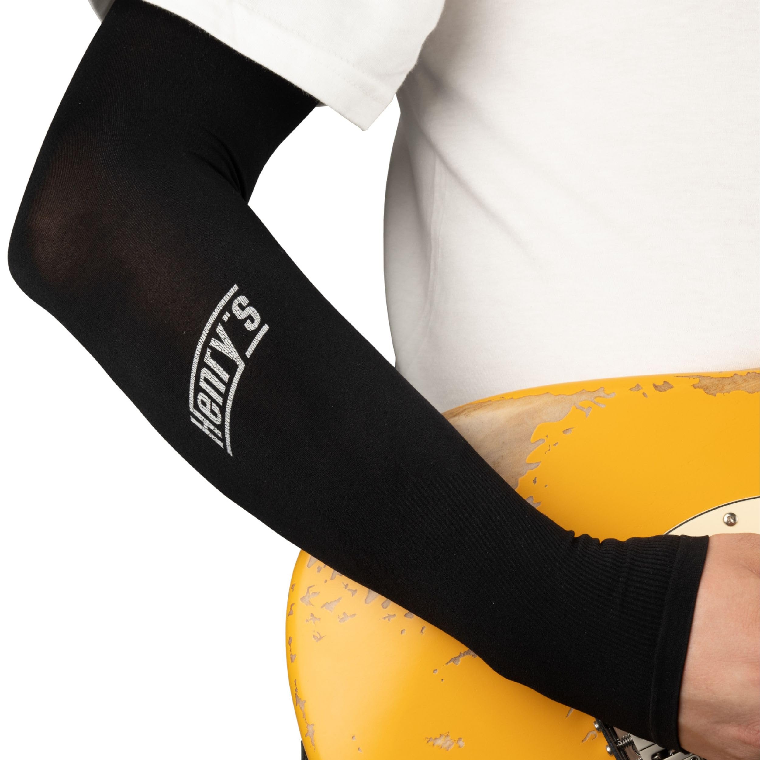 Henry's Strings Guitar Sleeve For Arm - Tendons Support - Cooling Effect Guitar Surface Protection - Unique Guitar Gifts Men Women - Electric Acoustic Guitar Accessories Gifts - Guitar Player Gift