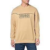 HUGO mens Outline Logo Crewneck Sweatshirt