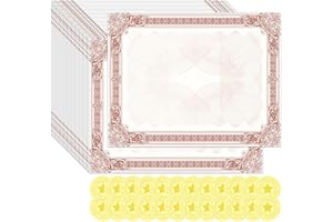 DUGUTUL 48 Sheets Certificate Paper with 48 Sheets Gold Seal Stickers, 8.5 × 11" Printable Certificates for Graduation Certificates, Diploma, Awards, Employee Recognition Gifts, Business Awards