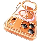 CASEKOO Official Cosmic Orange Smooth for iPhone 17 Pro Case with Ultra Magnetic Stand, Fit for MagSafe, 17FT Military Grade Protection, Transparent Slim Cover for iPhone 17 Pro 6.3'', Orange
