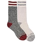 MUK LUKS Women's Dream Step Cozy Crew Sock 2 Pack, Multi, OS