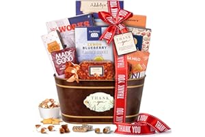 Broadway Basketeers Thank You Gift Basket Send Your Appreciation with This Beautiful Display Basket. Enjoy the Large Assortment of Sweets and Savory Treats, Perfect for Mom Dad Friends