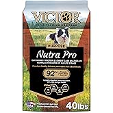 VICTOR Super Premium Dog Food – Purpose Nutra Pro – Gluten-Free, High Protein Low Carb Dry Kibble for Active Dogs of All Ages – Ideal for Sporting, Pregnant or Nursing Dogs & Puppies, 40lbs