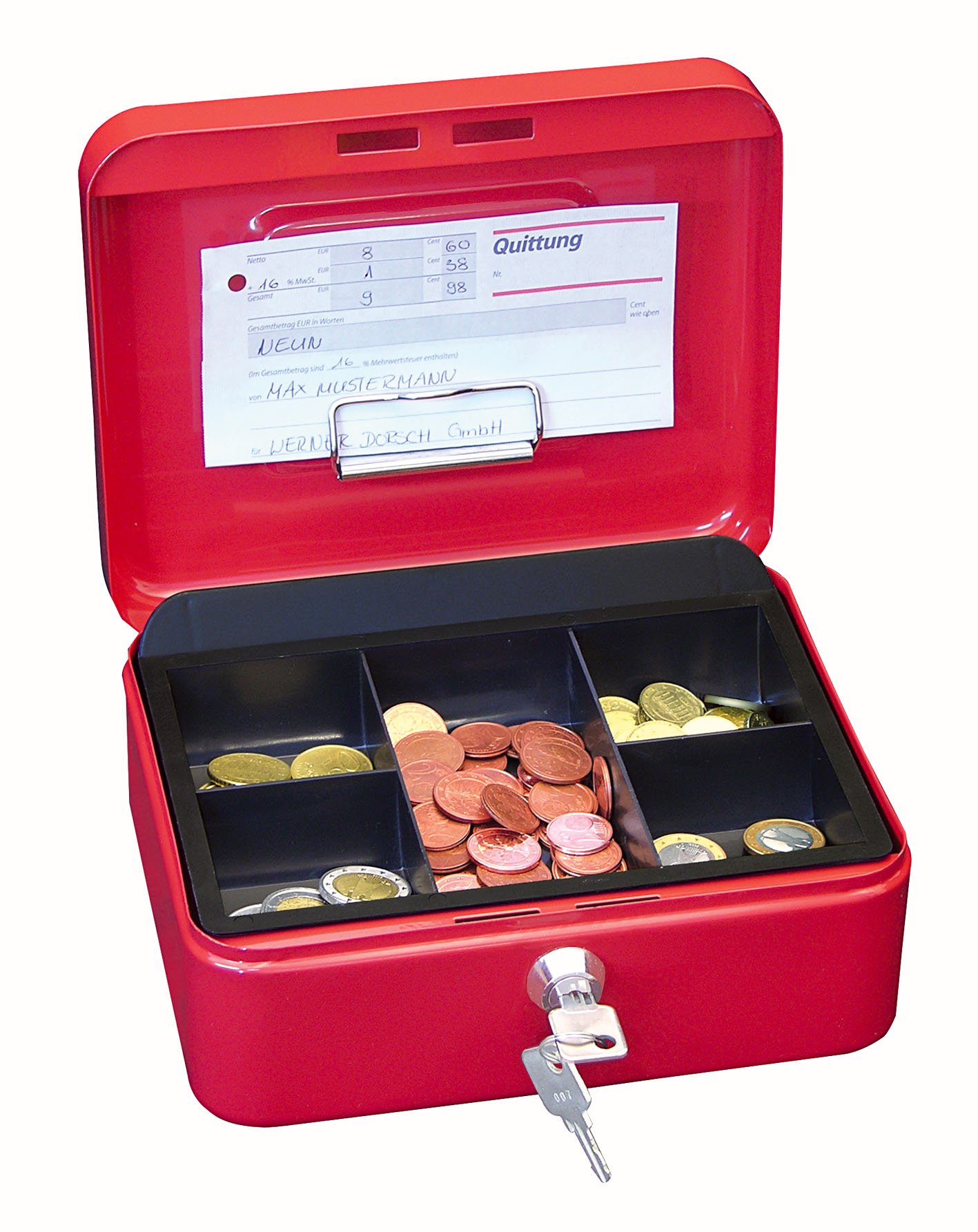 WEDO 145 202H Cash Box in Red Size 2 (20.0 x 16.0 x 9.0 cm)