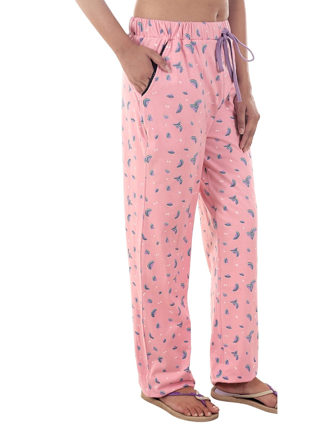 9teenagain women's hosiery night pyjama (pink floral print)