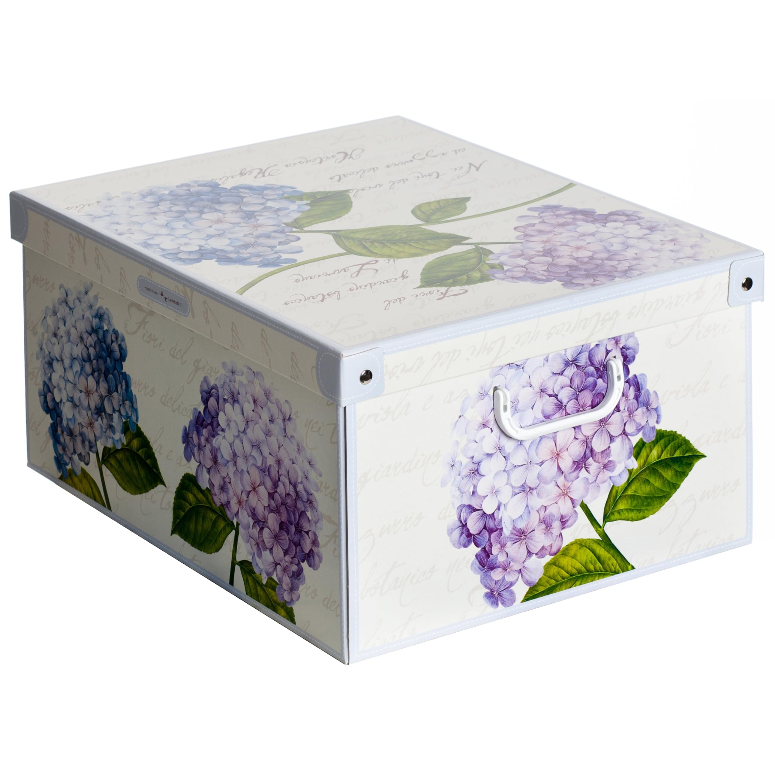 Lavatelli Collection Ortensie Hydrangeas, decorative storage box, cardboard storage boxes with lids, storage boxes with lids and Handles, clothes storage, toy box storage, storage baskets, Large
