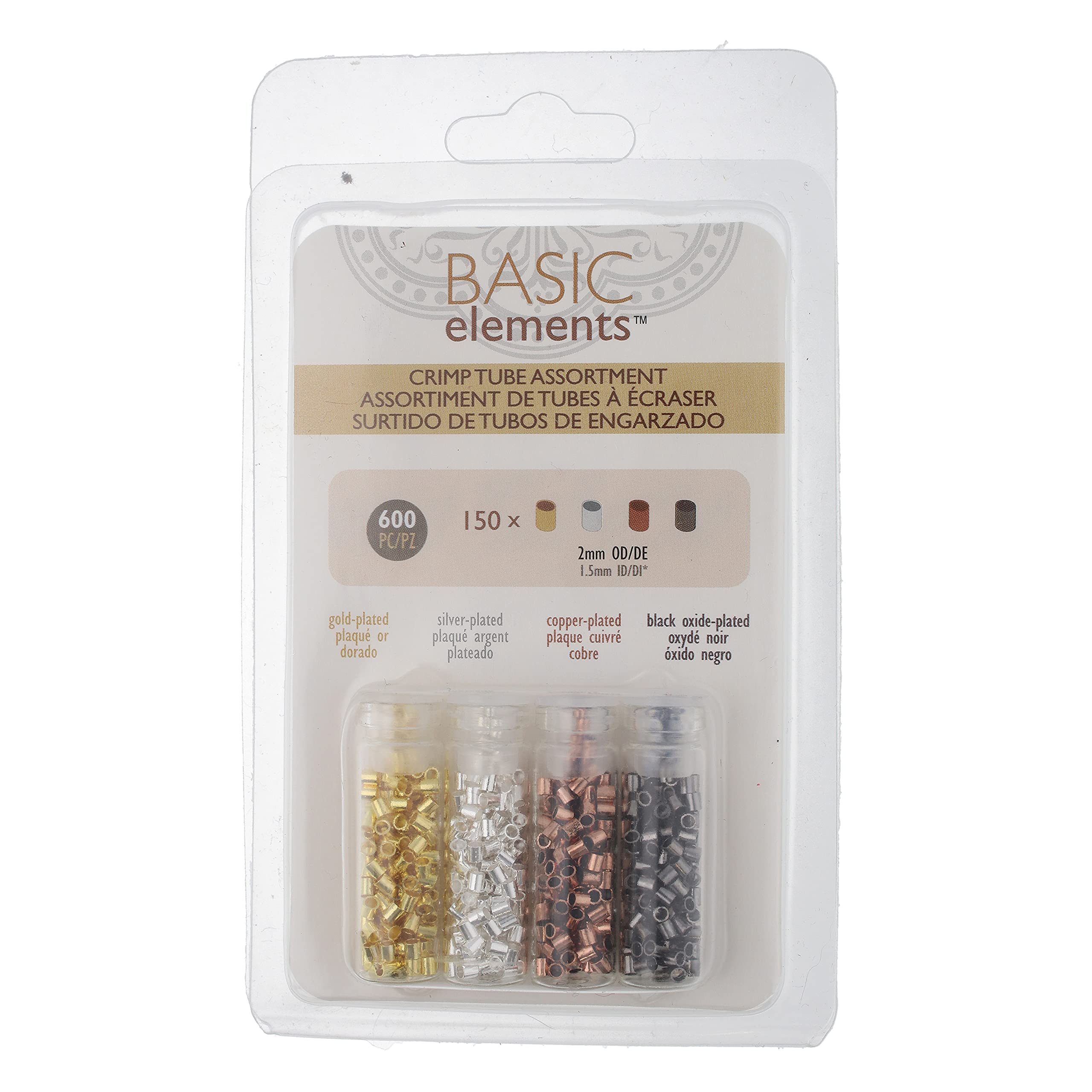 Basic Elements 2x2mm Crimp Tube Assortment 600pcs