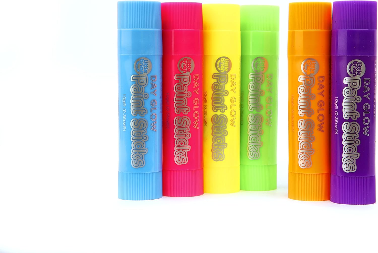 Little Brian Paint Sticks For Kids, 6 Pack Assorted Neon Colours, Mess-Free, Easy Clean Up, Fast Drying Action - Image 3