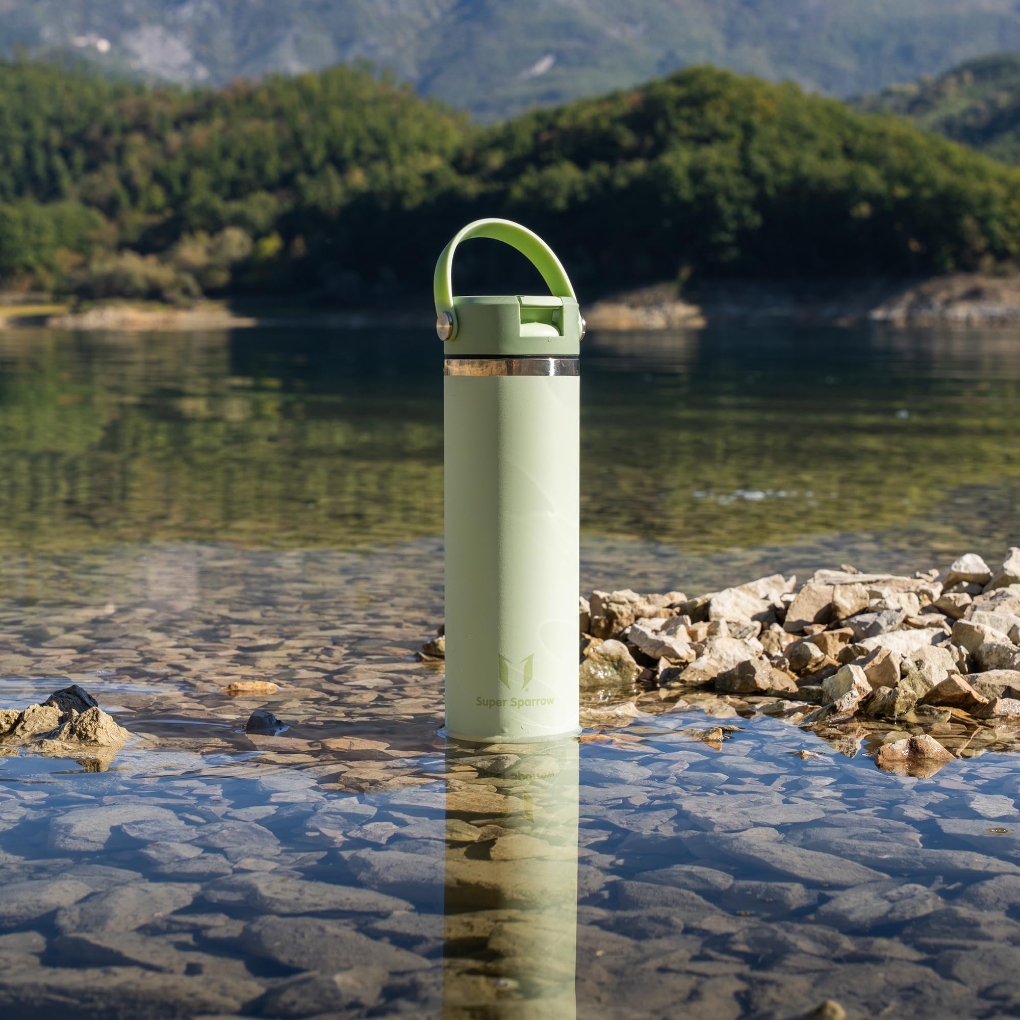 Sparrow Trinkflasche Edelstahl 500ml - Weiter Öffnung SwivelSip Thermosflasche mit Strohhalm - BPA-frei, Auslaufsicher Trinkflaschen - Thermoskanne für Kinder, Sport, Reisen, Outdoor 6