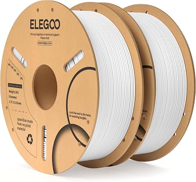 ELEGOO PLA Filament 1.75mm White 2KG 2 Spools 1kg Each 0.02mm Avg