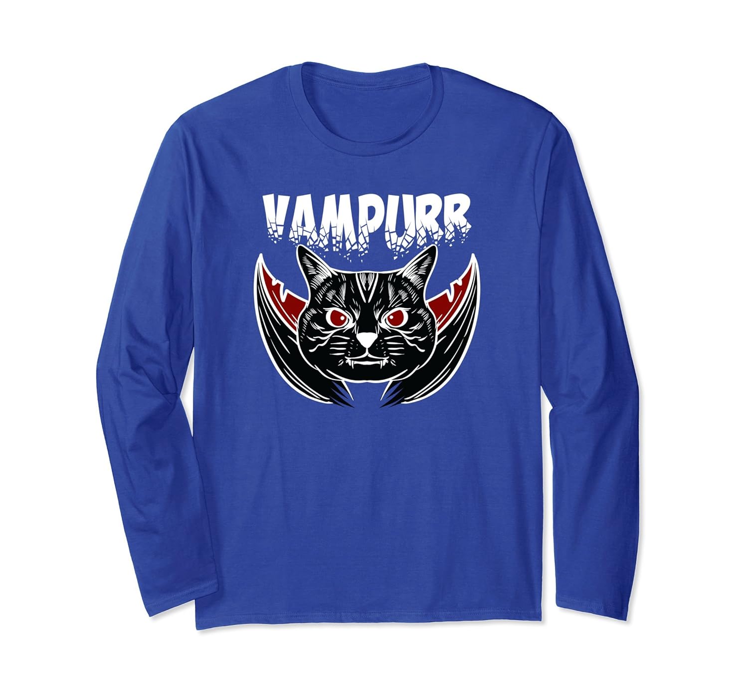 Funny Vampurr Tee Shirt - Halloween Cat Shirt Long Sleeve-Rose