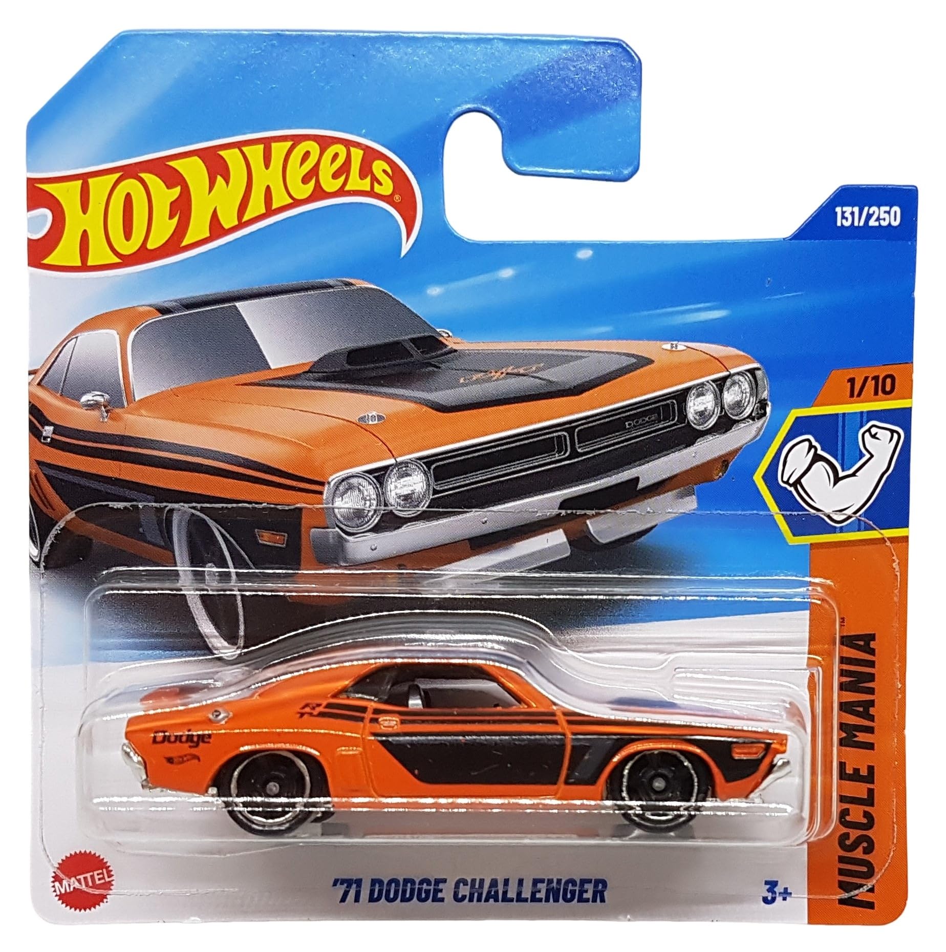 Hot Wheels - ´71 Dodge Challenger - Muscle Mania 1/10 - HYY79 - Short Card - Orange - Mattel 2025-1:64