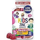 Zinc Gummies for Kids - Chewable Zinc Gummy Supplement for Children Immune Support - Low Sugar Natural Antioxidant Non-GMO Vitamin Chewables for Toddlers & Teens - 90 Gummies