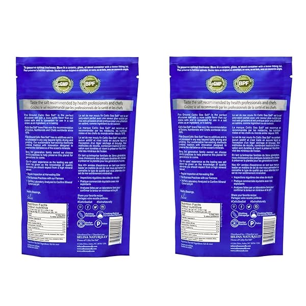 CELTIC SEA SALT, FINE GROUND MINERAL SEA SALT, 2 PACK 1 LB RESEALABLE BAGS, UNREFINED HYDRATION, VITAL MINERALS, FAMILY FOUNDED SINCE 1976